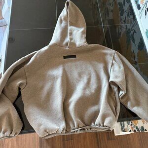 Kids Fear of God Essentials Dark Heather Oatmeal Hoodie